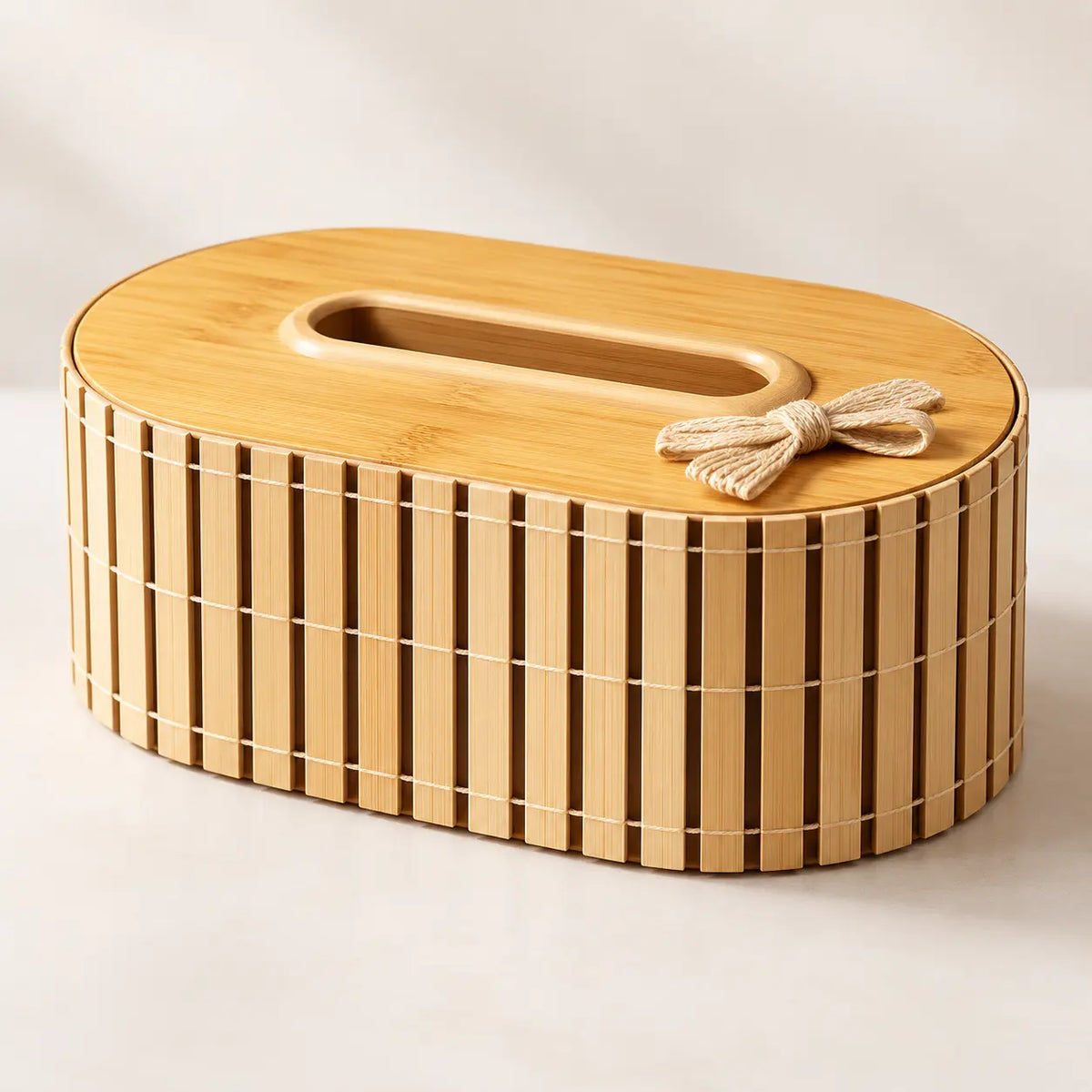 Bamboo Wooden Tissue Box Cover – Elegant Home Decor