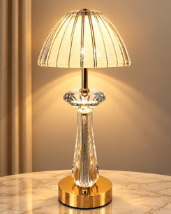 Luxury Crystal Table Lamp – Gold Decorative Bedside Lamp