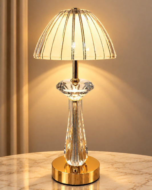 Luxury Crystal Table Lamp – Gold Decorative Bedside Lamp