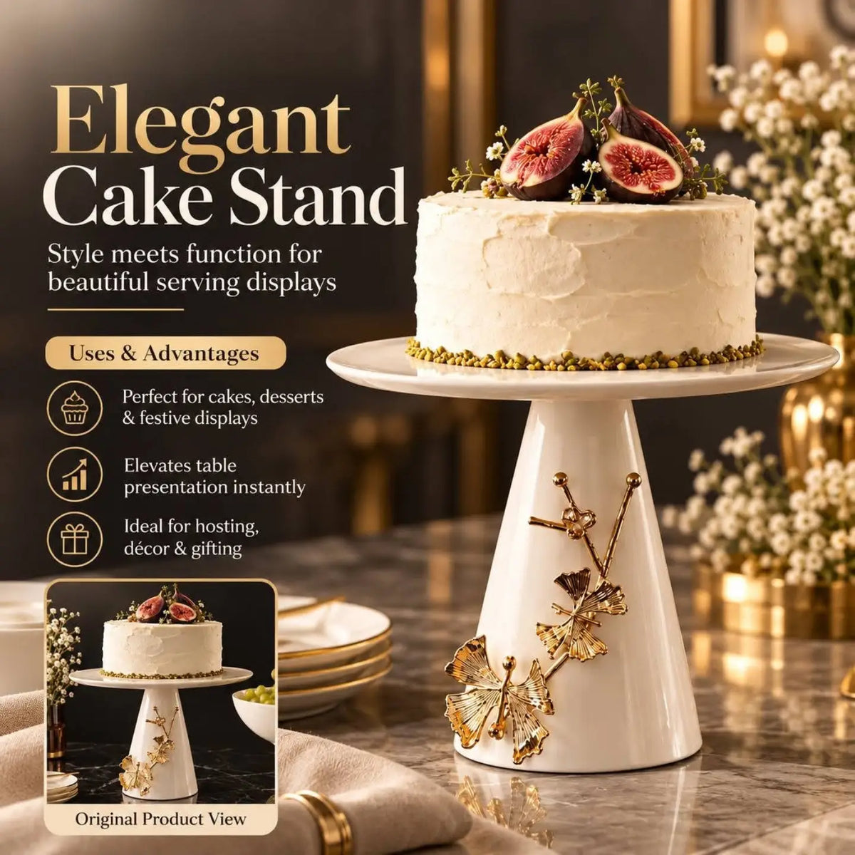 Elegant Decorative Serving Bowls & Cake Stand for Modern Home Decor