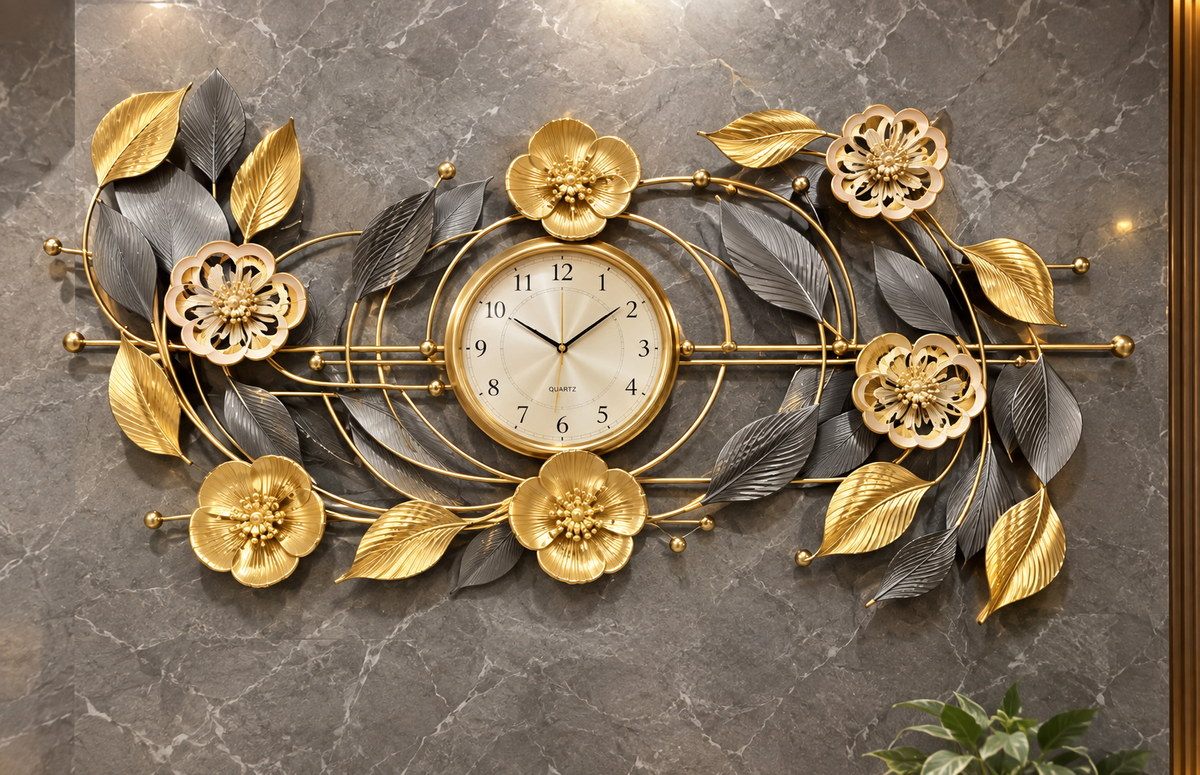 Modern Decorative Metal Wall Clock for Living Room, Bedroom & Office Decor
