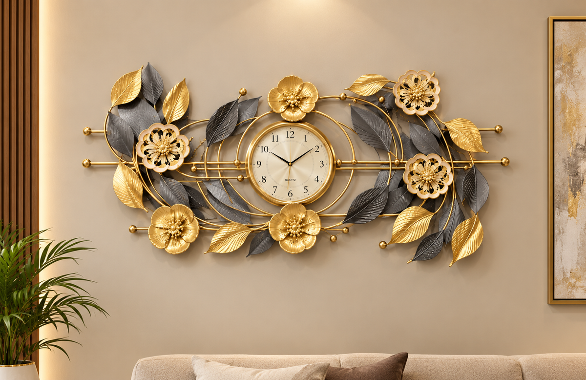 Modern Decorative Metal Wall Clock for Living Room, Bedroom & Office Decor