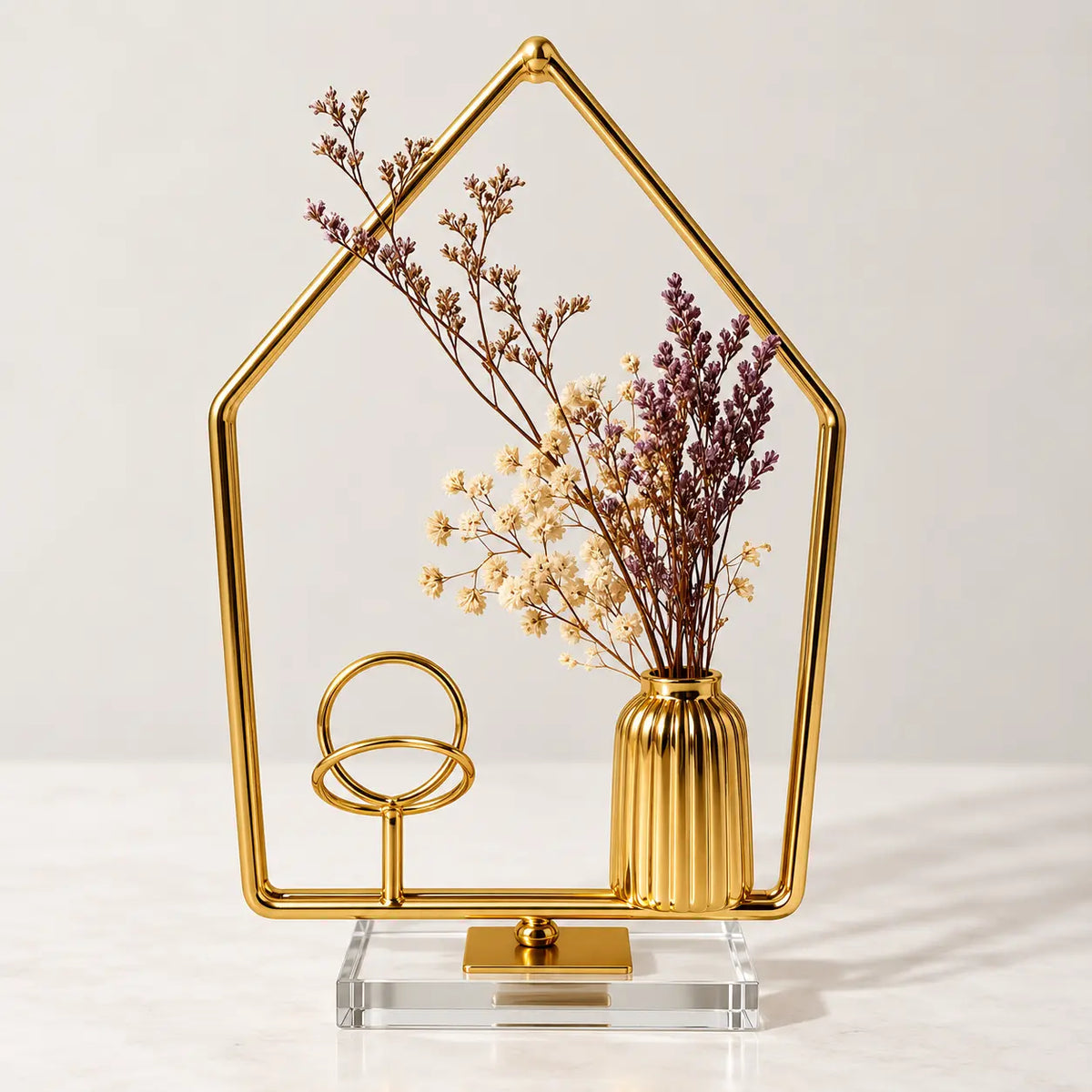 Luxury Gold Crystal Decorative Sculpture – Elegant Tabletop Home Decor Accent
