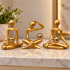 Luxury Golden Meditation Sculpture Set