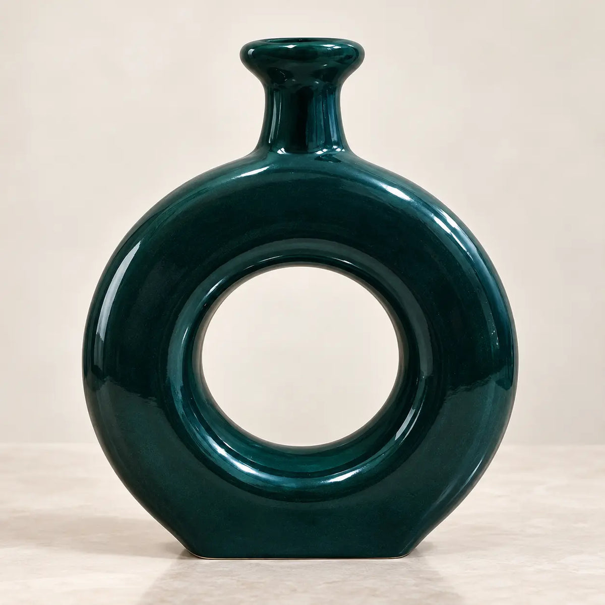 Modern Ceramic Ring Vase – Luxury Home Decor Accent