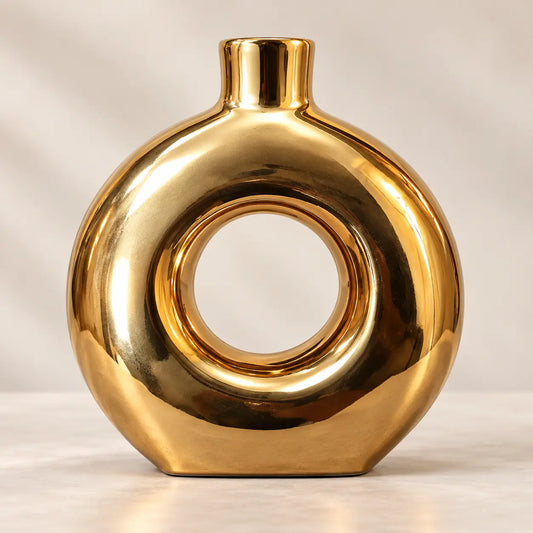 Modern Ceramic Ring Vase – Luxury Home Decor Accent