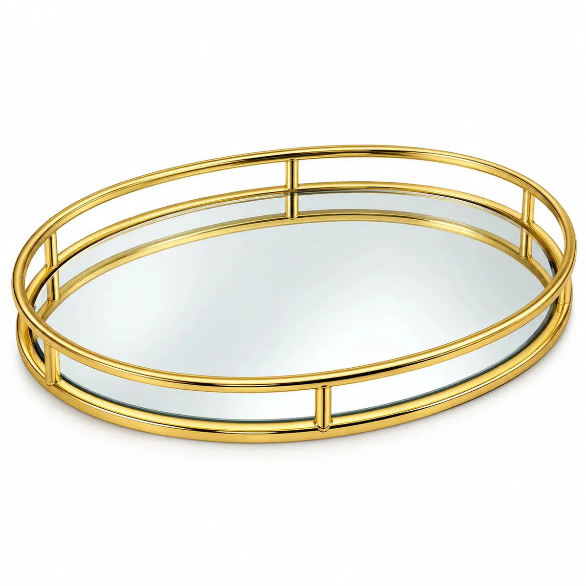 Elegant Round & Oval Decorative Serving Tray for Vanity, Coffee
